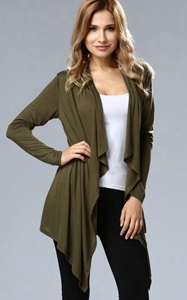 SZ60004-3 Asymmetric Neck Casual Cardigans